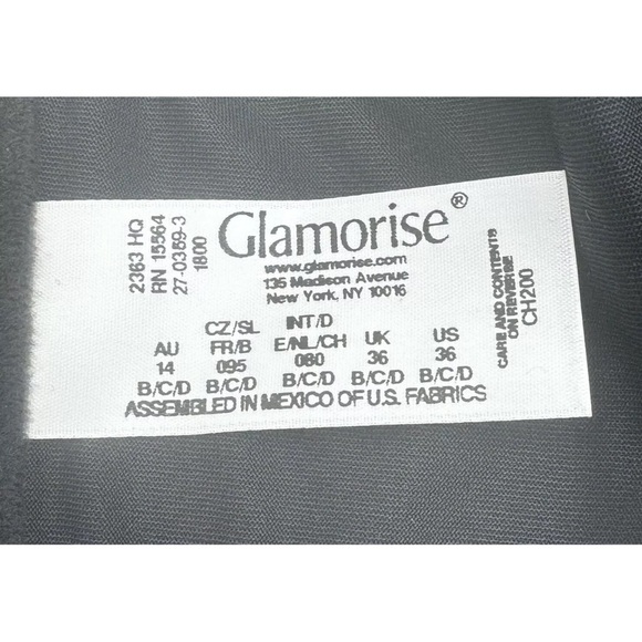 Glamorise Complete Comfort Strapless Bandeau Bra Wire Free 36B/C/D Black - Picture 6 of 6